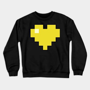 Simple Yellow Pixel Heart Crewneck Sweatshirt